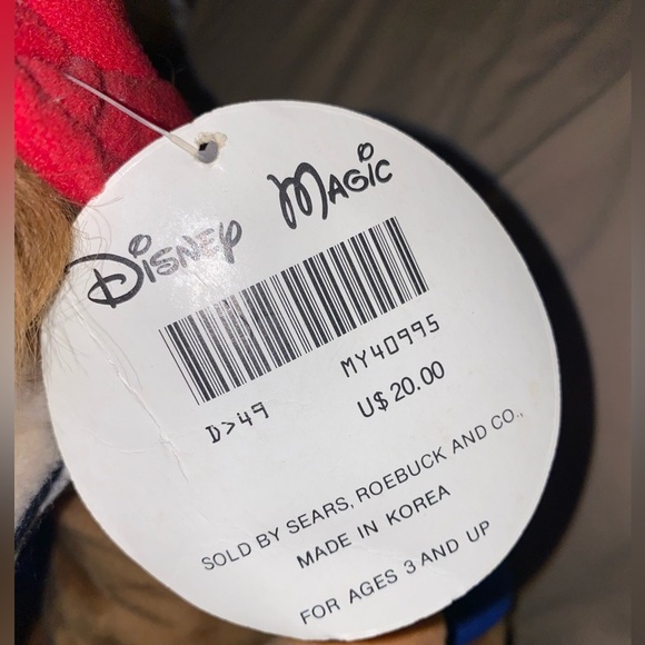 Disney Sears Song Of The South Brer Bear With Bat Plush Vintage Tags 1986 - Picture 8 of 8